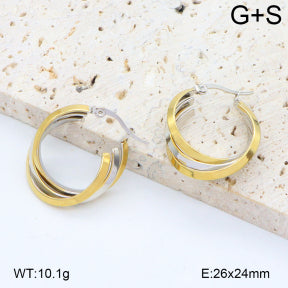 Σκουλαρίκια κρίκοι ατσάλι χρυσοί 26x24mm (E3361)