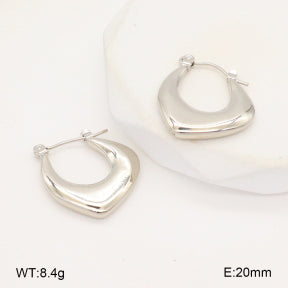 Σκουλαρίκια ατσάλι ασημί κρίκοι 2 cm (E3376)