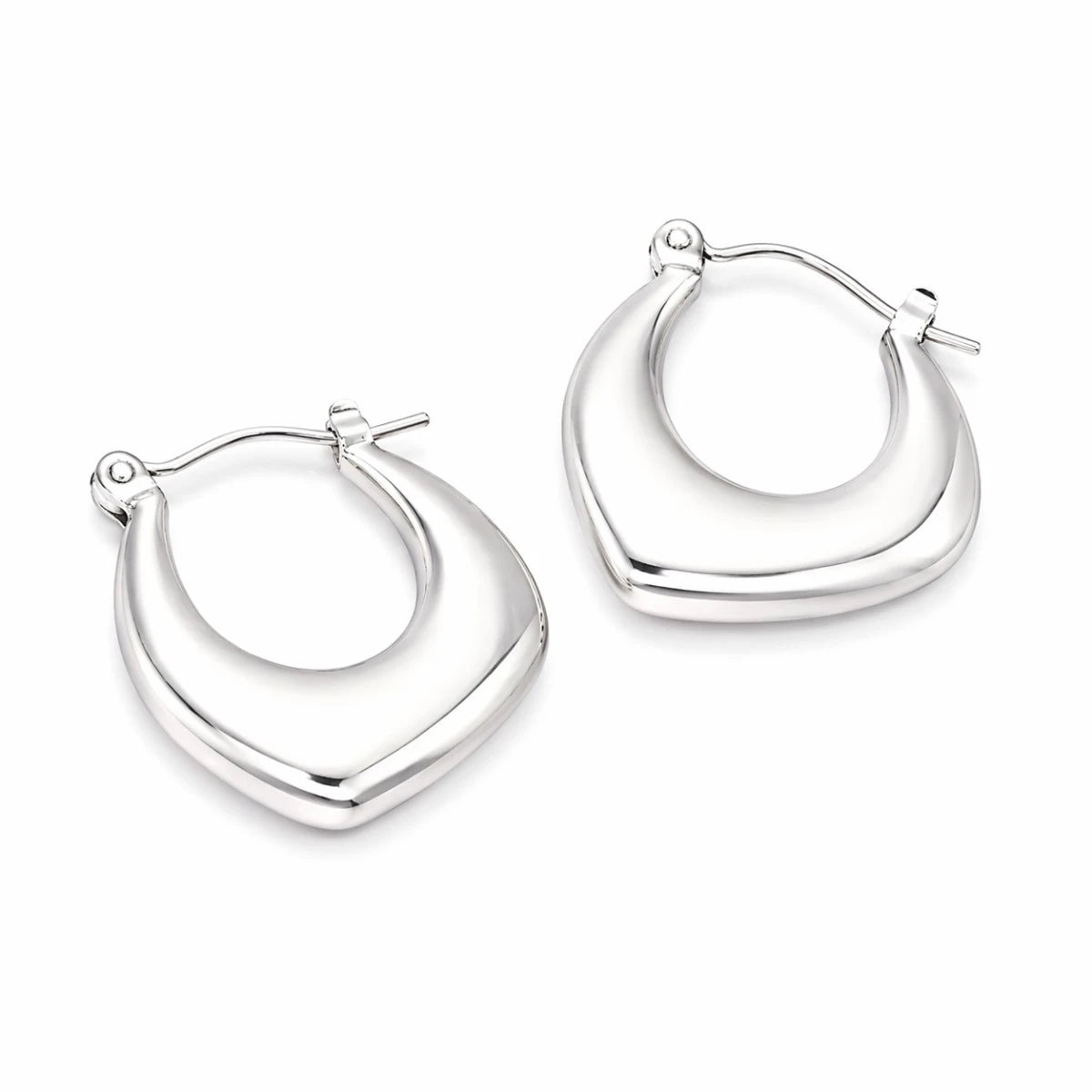 Σκουλαρίκια ατσάλι ασημί κρίκοι 2 cm (E3376)