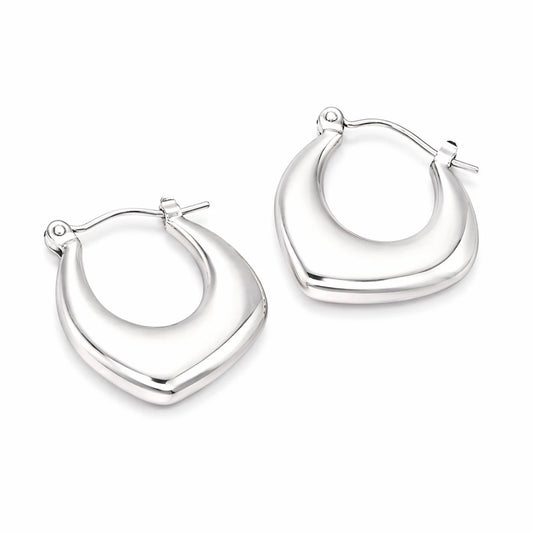 Σκουλαρίκια ατσάλι ασημί κρίκοι 2 cm (E3376)
