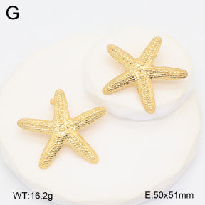 Σκουλαρίκια ατσάλι χρυσά αστερίας 5cm (E3398)