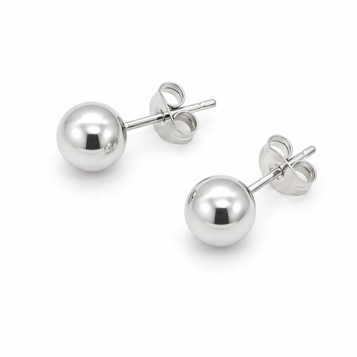 Σκουλαρίκια ατσάλι ασημί μπίλια 0.7cm (E3418)