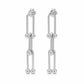 Ασημί Ατσάλινα Κρεμαστά Σκουλαρίκια U-Link 4.3cm (E3472)