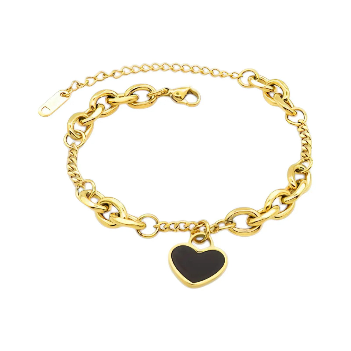 Επιχρυσωμένο Ατσάλινο Βραχιόλι με Καρδιά (Β3366) - charmy.gr