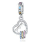 Ασημένιο 925 Charm Καρδιά “Forever” με Πολύχρωμες Πέτρες (C1352)