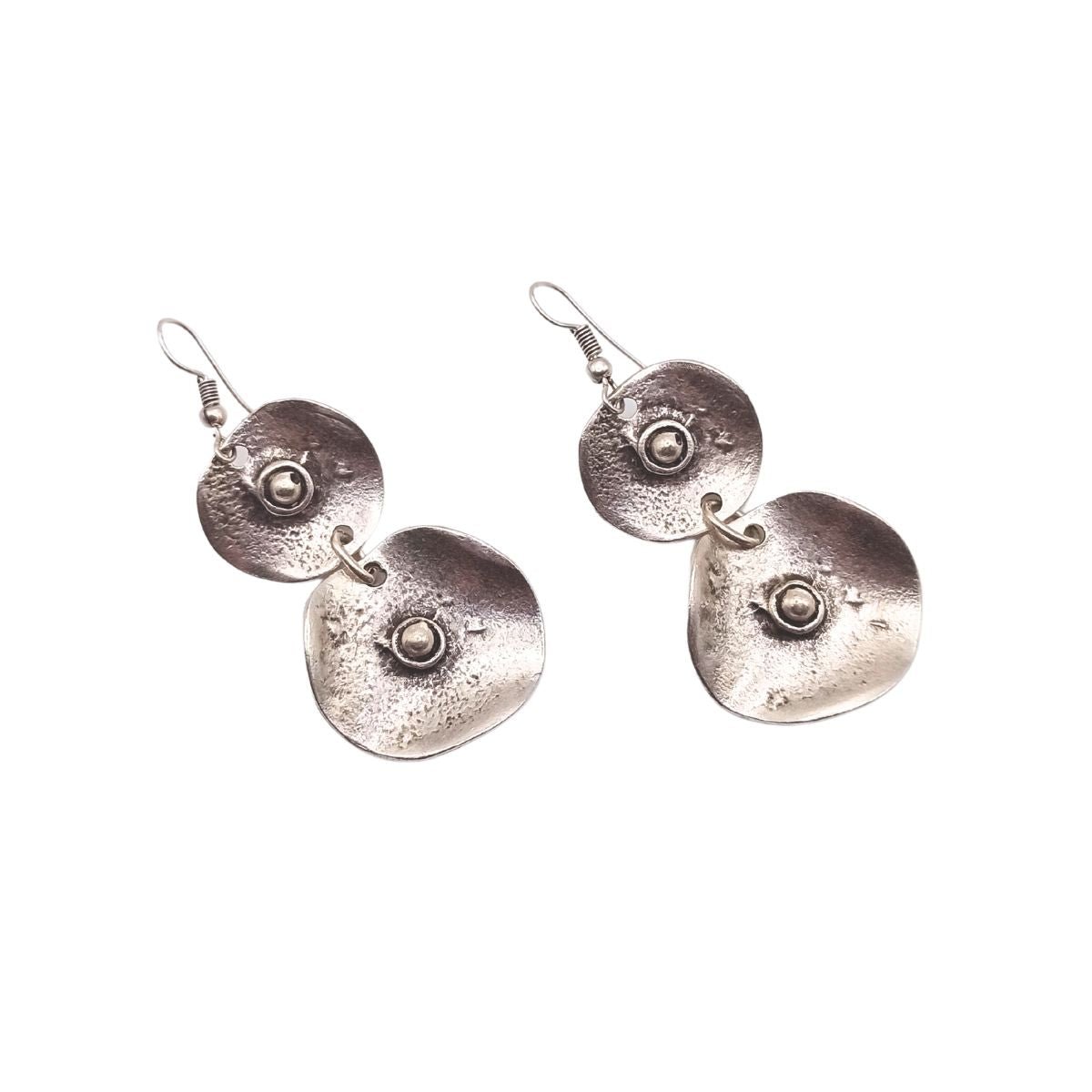 Γυναικεία σκουλαρίκια επαργυρωμένα 6cm (E1077) - charmy.gr