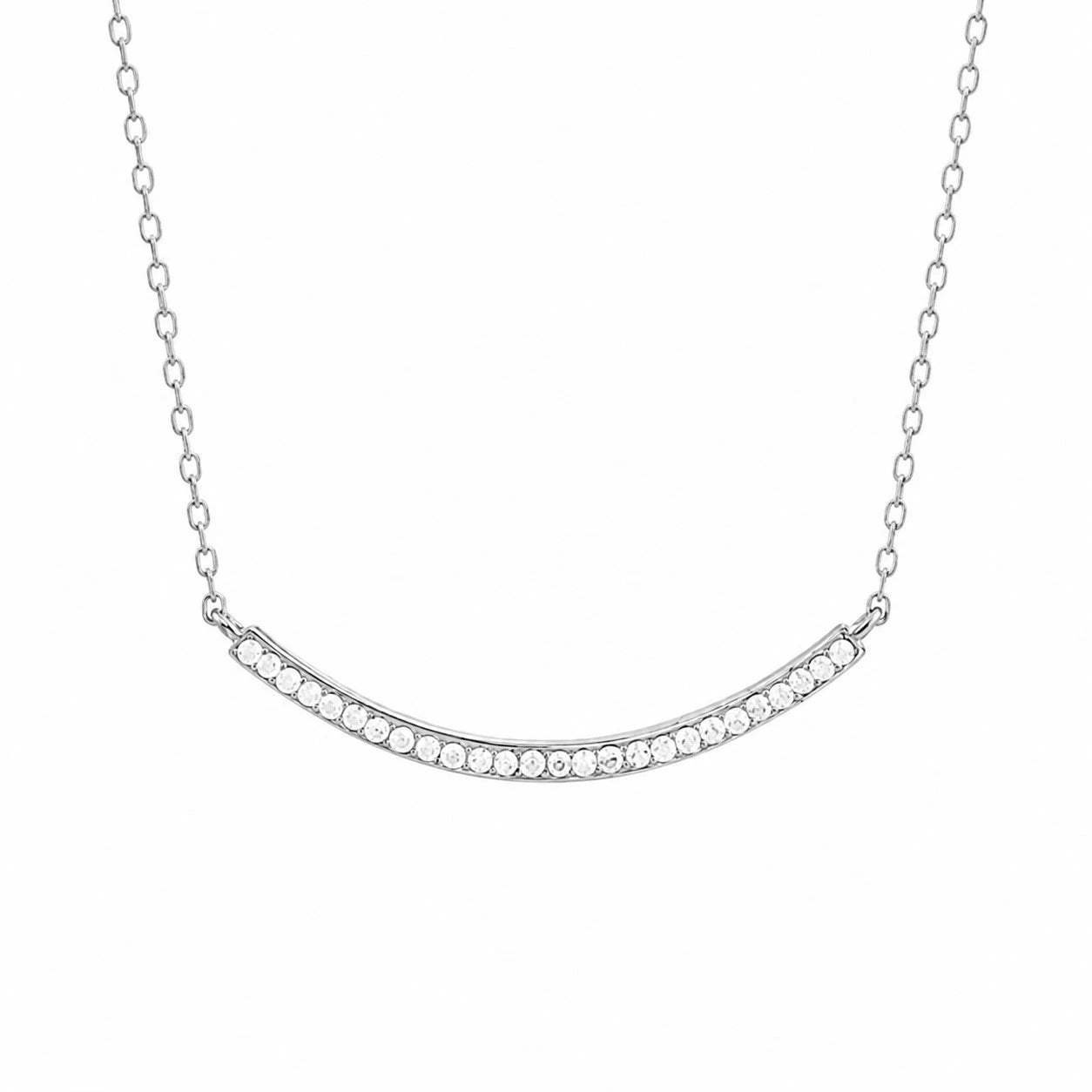Ασημένιο κολιέ 925 μπάρα με κρύσταλλα Swarovski (J1000)