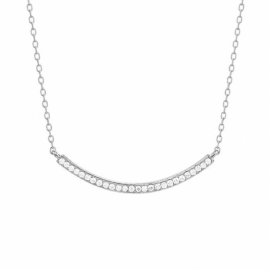 Ασημένιο κολιέ 925 μπάρα με κρύσταλλα Swarovski (J1000)