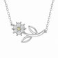 Ασημένιο κολιέ 925 λουλούδι με κρύσταλλα Swarovski (J1002)