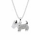Ασημένιο κολιέ 925 σκυλάκι με κρύσταλλα Swarovski (J1009)