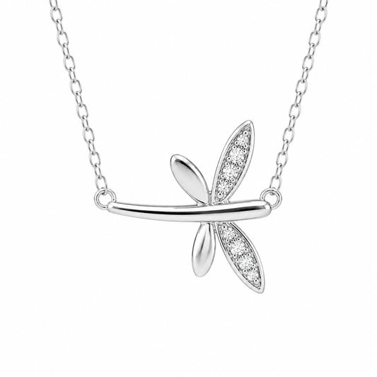 Ασημένιο κολιέ 925 πεταλούδα με κρύσταλλα Swarovski (J1011)