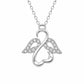 Ασημένιο κολιέ 925 αγγελάκι με κρύσταλλα Swarovski (J1013)
