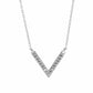 Ασημένιο κολιέ 925 σχήμα V με κρύσταλλα Swarovski (J1014)
