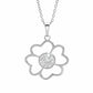 Ασημένιο κολιέ 925 λουλούδι με κρύσταλλα Swarovski (J1017)