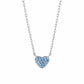Ασημένιο κολιέ 925 καρδιά με κρύσταλλα Swarovski aquamarine (J1025)