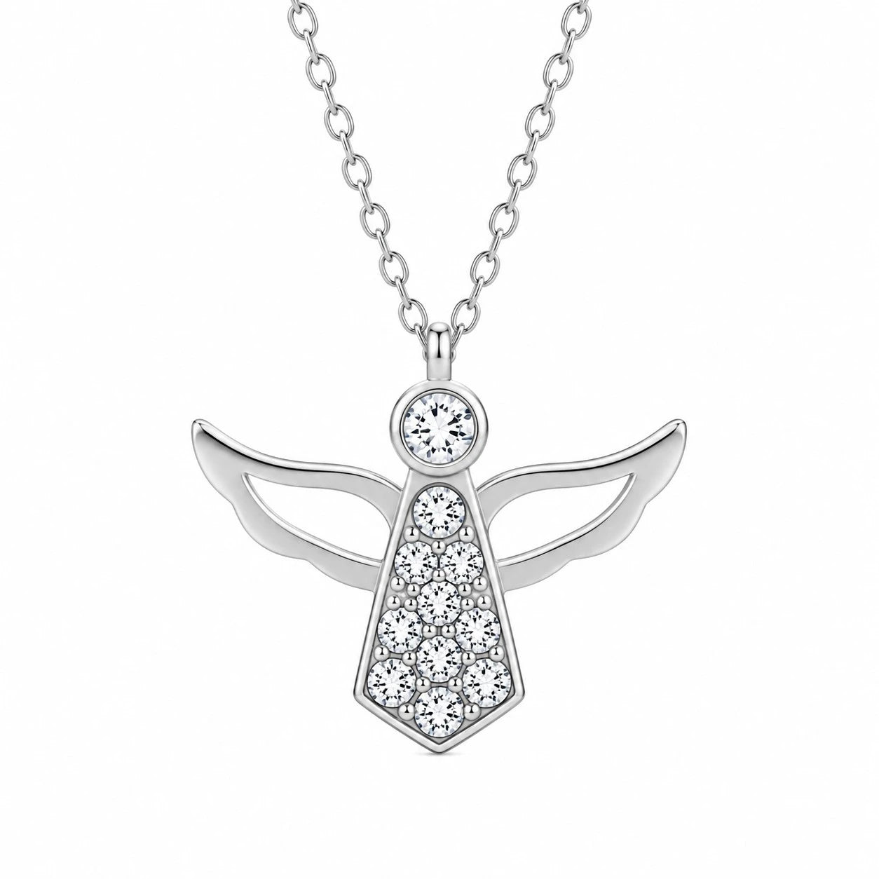 Ατσάλινο αγγελάκι με κρύσταλλα Swarovski (J1034)