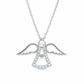 Ατσάλινο κολιέ αγγελάκι με κρύσταλλα Swarovski (J1037)