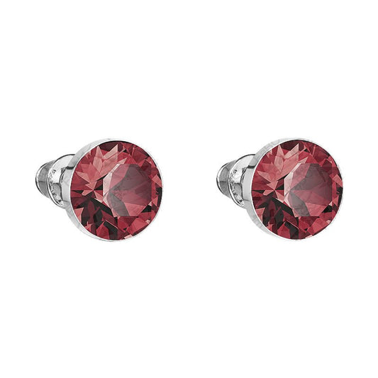 Καρφωτά σκουλαρίκια με κρύσταλλο swarovski κόκκινο σιαμ (F1117) - charmy.gr