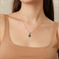 Κολιέ από ορείχαλκο με κρύσταλλα Swarovski® aquamarine (F1076) - charmy.gr