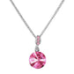 Κολιέ από ορείχαλκο με κρύσταλλα Swarovski® ροζ (F1077) - charmy.gr