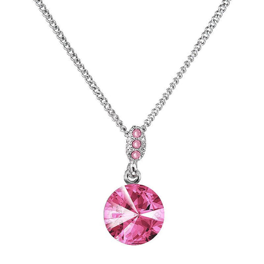 Κολιέ από ορείχαλκο με κρύσταλλα Swarovski® ροζ (F1077) - charmy.gr