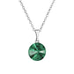 Κολιέ από ορείχαλκο με κρύσταλλα Swarovski® χρώμα σμαράγδι (F1080) - charmy.gr