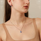 Κολιέ από ορείχαλκο με κρύσταλλα Swarovski® ζαφείρι (F1075) - charmy.gr