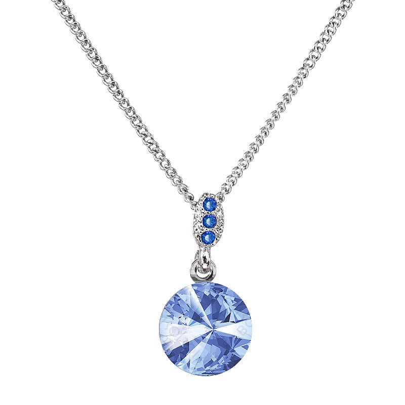 Κολιέ από ορείχαλκο με κρύσταλλα Swarovski® ζαφείρι (F1075) - charmy.gr