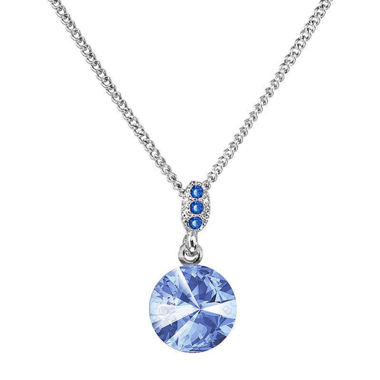 Κολιέ από ορείχαλκο με κρύσταλλα Swarovski® ζαφείρι (F1075) - charmy.gr