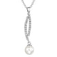 Κολιέ από ορείχαλκο με πέρλα & κρύσταλλα Swarovski crystal (F1093) - charmy.gr