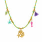 Ατσάλινο Κολιέ Boho Θαλασσινό Πολύχρωμο με Charms – Καλοκαιρινό (N1900)
