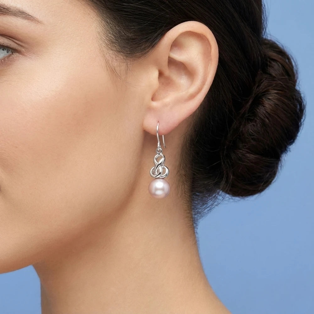 Σκουλαρίκια από Ασήμι 925 2.5cm με Μαργαριτάρι Γλυκού Νερού  (PE002)