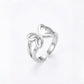 Ατσάλινο Ασημί Δαχτυλίδι Πεταλούδα Adjustable (R1097)