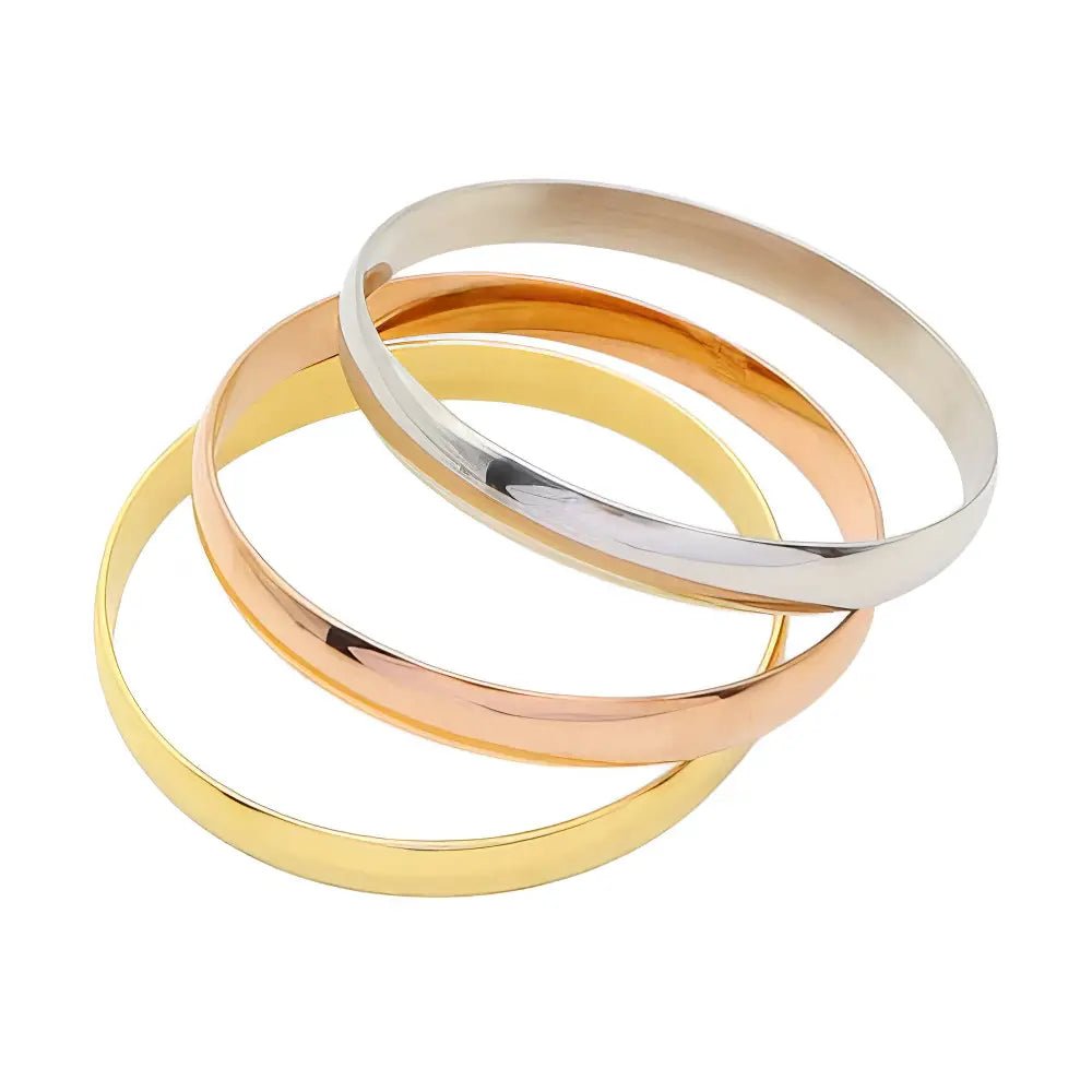 Σετ 3 Χρωμάτων – Ατσάλινα Βραχιόλια Χρυσό, Ροζ Χρυσό & Ασημί (B3451) - charmy.gr