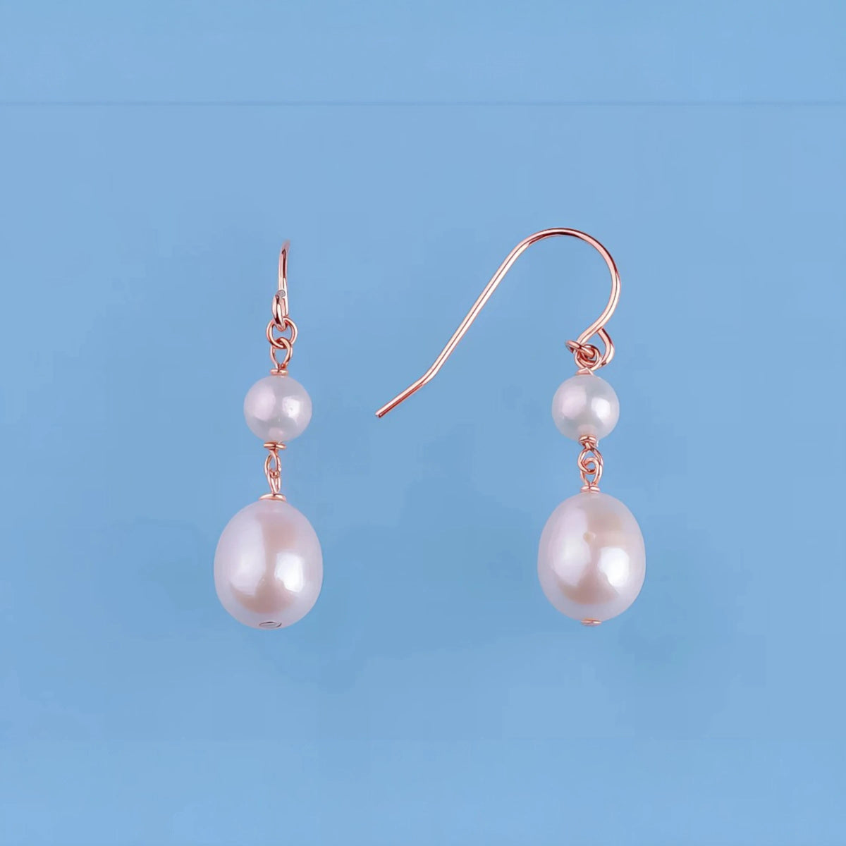 Σκουλαρίκια από Ασήμι 925 Μάκρος 3cm με και Διπλά Μαργαριτάρια του Γλυκού Νερού (PE017) - charmy.gr