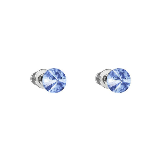 Σκουλαρίκια καρφωτά με κρύσταλλο swarovski 0.6cm ανοιχτό ζαφείρι (F1100) - charmy.gr