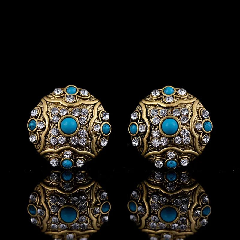 Χάλκινα καρφωτά σκουλαρίκια με ζιργκόν 2cm (E1463) - charmy.gr