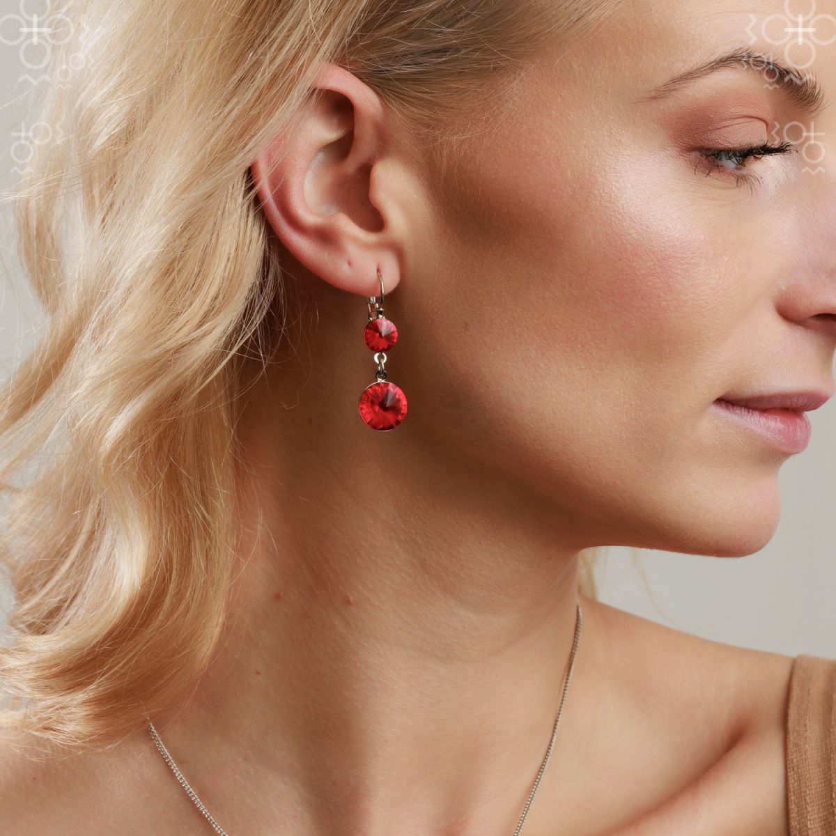 Χειροποίητα κρεμαστά σκουλαρίκια με κρύσταλλα swarovski 4cm (F1129) - charmy.gr