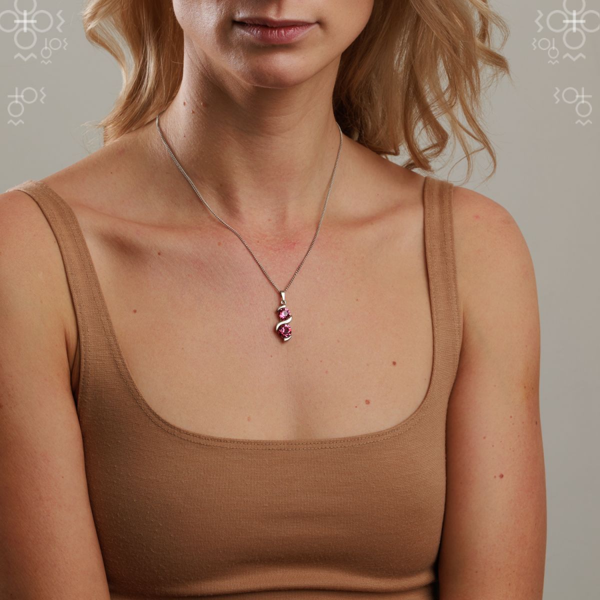 Χειροποίητο κολιέ από ορείχαλκο με κρύσταλλα Swarovski (F1118) - charmy.gr