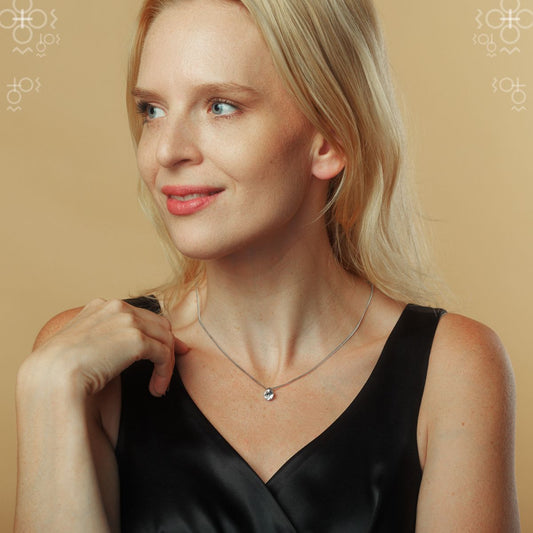 Χειροποίητο κολιέ με κρύσταλλα Swarovski σε διάφανο χρώμα (F1089) - charmy.gr