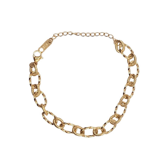 Γυναικείο βραχιόλι από ατσάλι ρυθμιζόμενο επιχρυσωμένο 14K (B1002) - Bracelets - charmy.gr