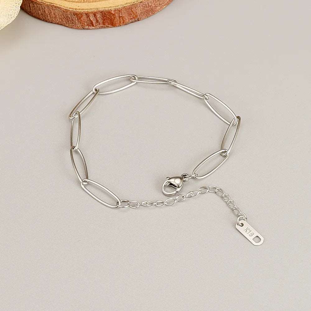 Γυναικεία ατσάλινη αλυσίδα χεριού (B1276)  - bracelet - charmy.gr