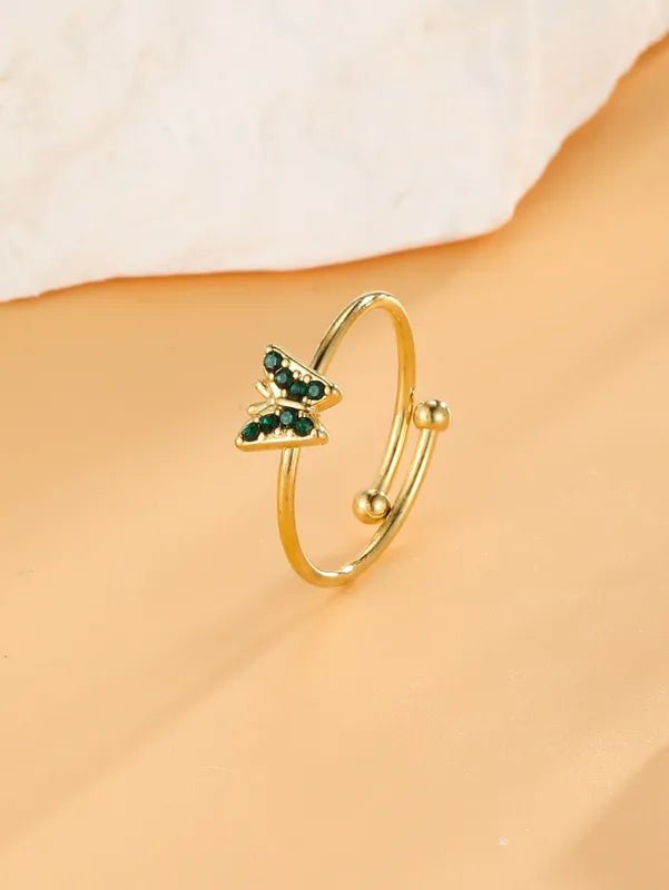Ατσάλινο δαχτυλίδι πεταλούδα με ζιργκόν ρυθμιζόμενο (R1328) – ring – charmy.gr