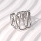 Ατσάλινο δαχτυλίδι ρυθμιζόμενο χρώμα ασημί (R1328) - ring – charmy.gr