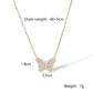 Ατσάλινο κολιέ πεταλούδα με ζιργκόν (N1558) – necklace – charmy.gr