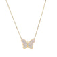Ατσάλινο κολιέ πεταλούδα με ζιργκόν (N1558) – necklace – charmy.gr