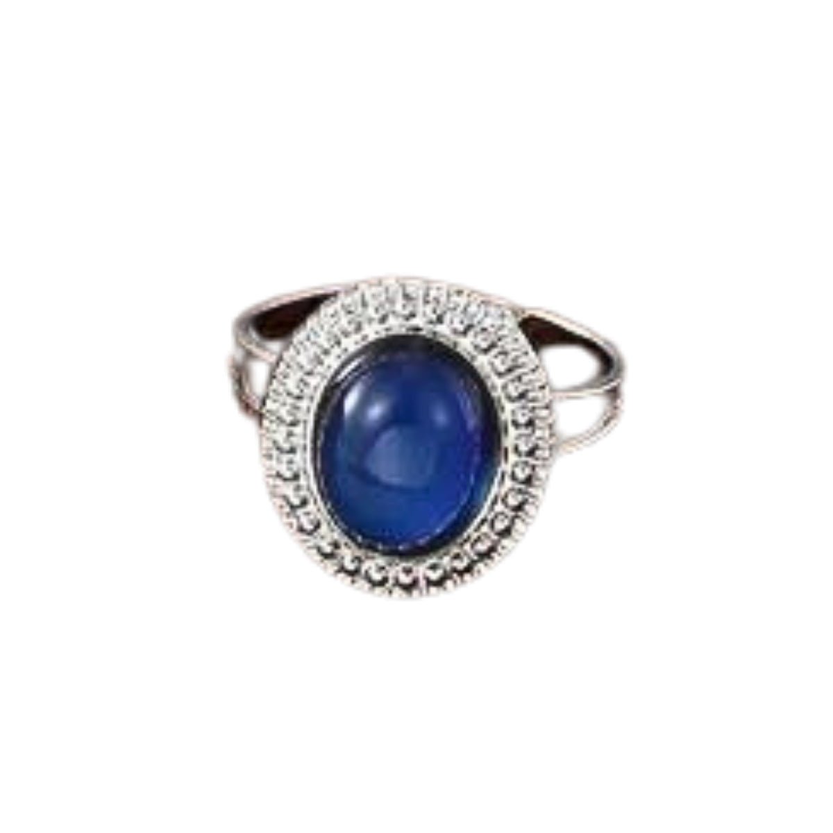 Ατσάλινο ρυθμιζόμενο δαχτυλίδι με στρόγγυλη πέτρα χρώμα ασημί (R1232) - ring - charmy.gr
