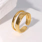 Γυναικείο ατσάλινο ρυθμιζόμενο δαχτυλίδι χρυσό διπλό (R1286) - rings - charmy.gr