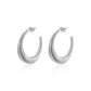 Ατσάλινοι κρίκοι 2,5 εκ χρώμα ασημί (E1364) - earrings - charmy.gr