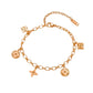 Βραχιόλι ατσάλινο με πολλαπλά στοιχεία ροζ χρυσό (B1327) - bracelet - charmy.gr